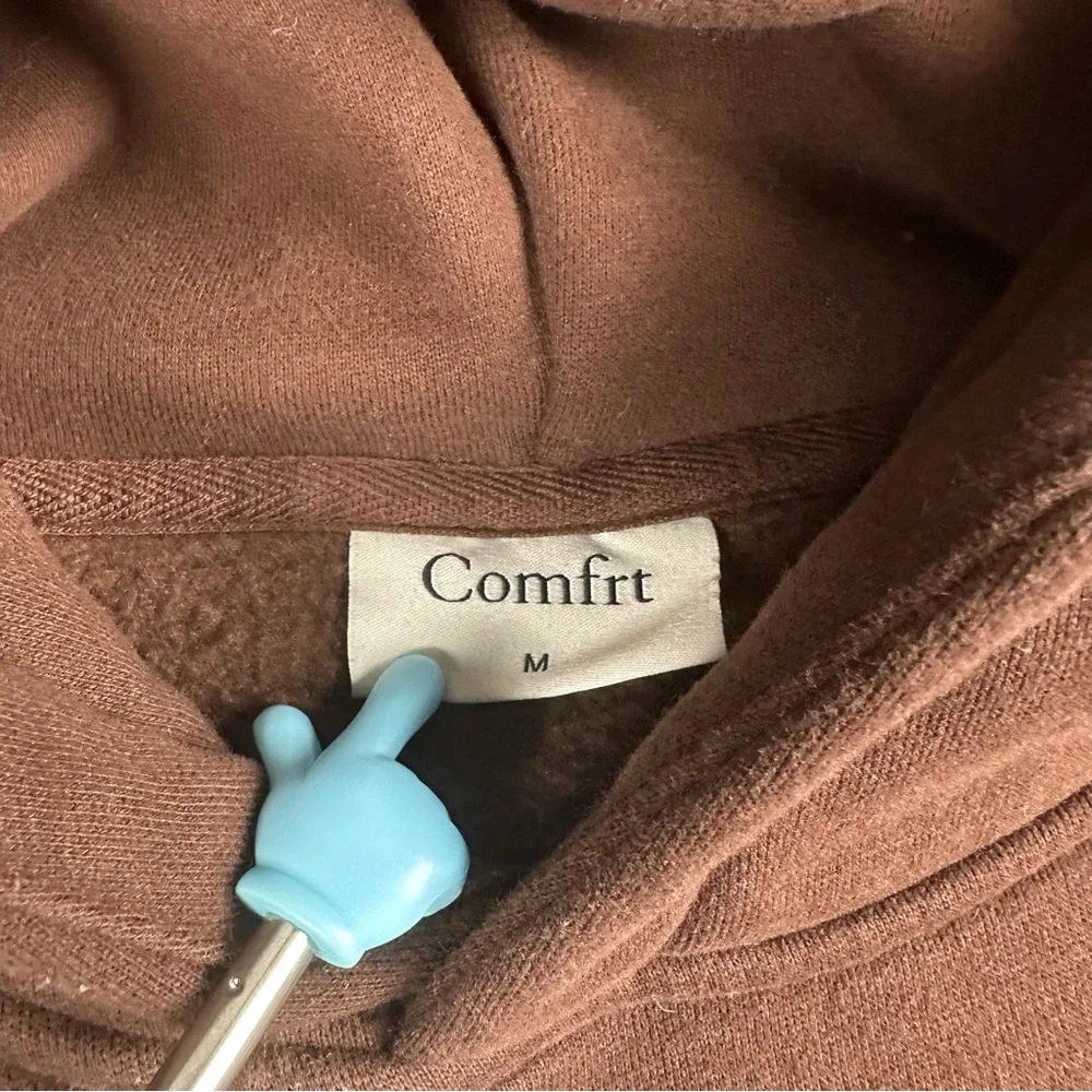 Comfrt Good Days Ahead Fleece Hoodie Soft Medium Unisex Brown - Picture 8 of 10